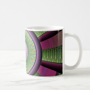 Rund und farbenfroh, modern dekoriert Fraktal Kuns Kaffeetasse