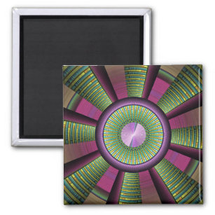 Rund und farbenfroh, modern dekoriert Fraktal Kuns Magnet