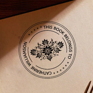 Rund Vintage-Blume Dieses Buch gehört zu Gummistempel