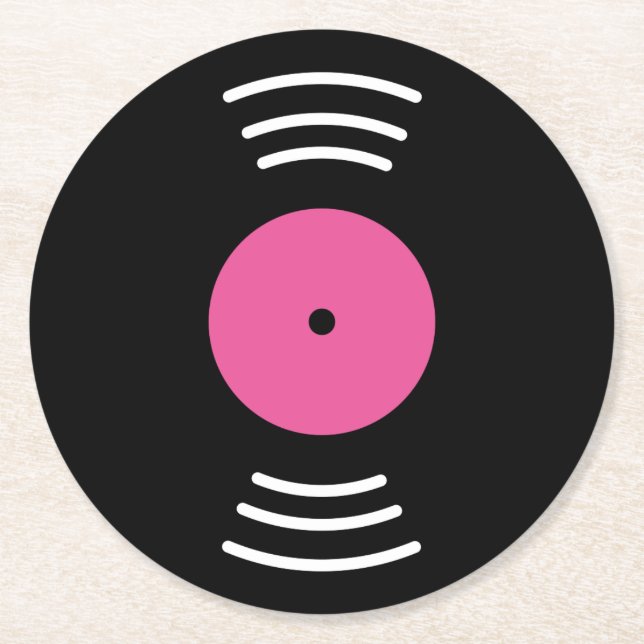 Rund-Vinyl-Schallplatten-Untersetzer-Set Runder Pappuntersetzer (Vorderseite)