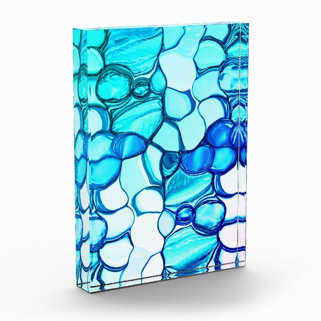 Rund wie Steine in Aquamarin ähnlichen Tönen Fotoblock (Links)