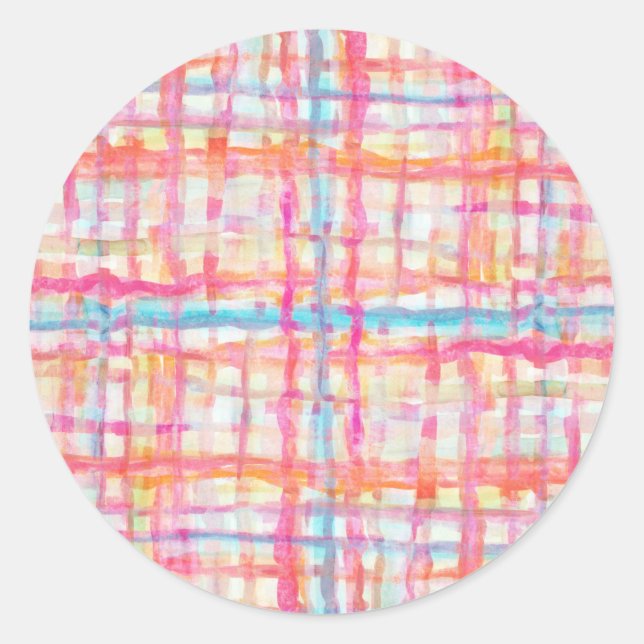 Rundaufkleber | Cabana Sweet in Rosa Runder Aufkleber (Vorderseite)