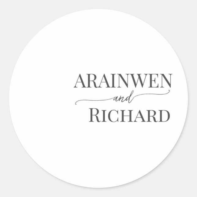 Rundaufkleber für elegante Textvorlage Runder Aufkleber (Vorderseite)