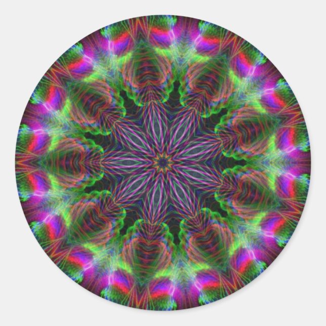 Rundaufkleber für geometrische Regenbogen Runder Aufkleber (Vorderseite)