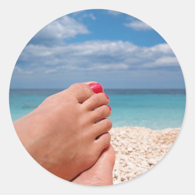 Rundaufkleber für Sommerferien Runder Aufkleber (Vorderseite)