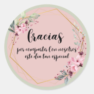 Rundaufkleber (Gracias por compartir con nosotros) Runder Aufkleber
