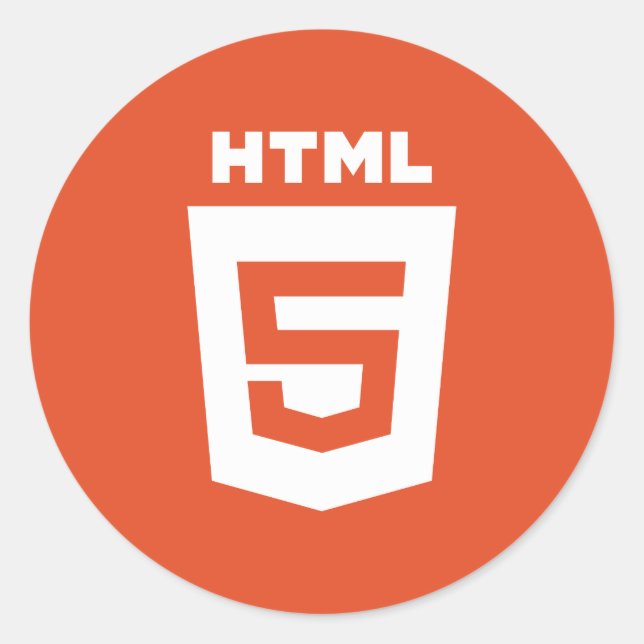 Rundaufkleber mit HTML 5-Logo Runder Aufkleber (Vorderseite)