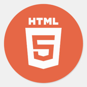 Rundaufkleber mit HTML 5-Logo Runder Aufkleber