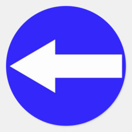 Rundaufkleber mit Pfeil bis links Runder Aufkleber