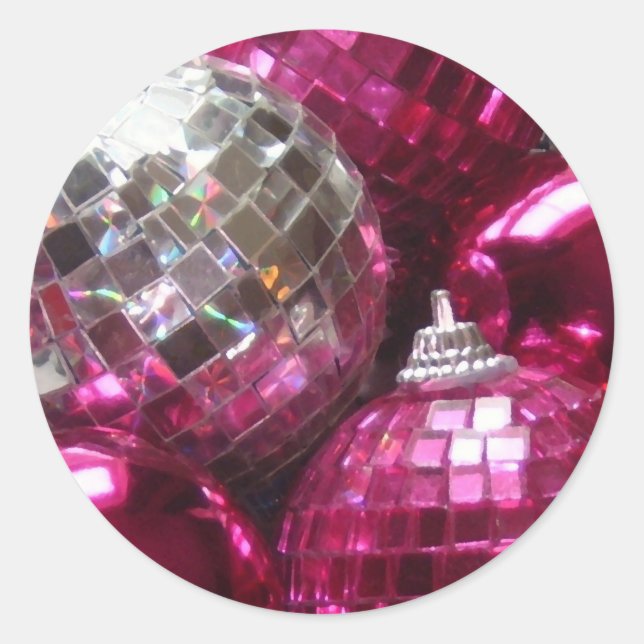 Rundaufkleber mit rosa Bausteinen Runder Aufkleber (Vorderseite)