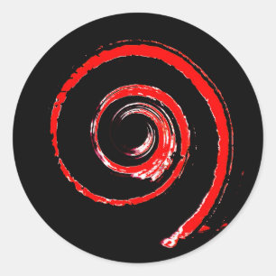 Rundaufkleber mit roter Umdrehung Runder Aufkleber