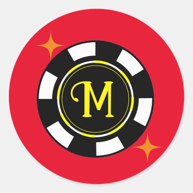 Rundaufkleber - Poker Personalisiert (erster Zusat Runder Aufkleber (Vorderseite)