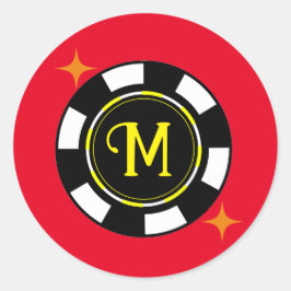 Rundaufkleber - Poker Personalisiert (erster Zusat Runder Aufkleber