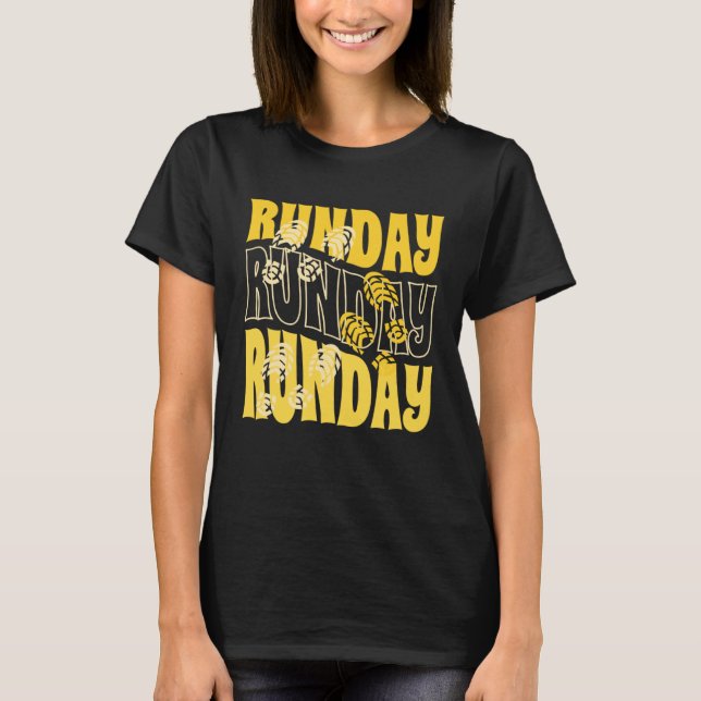 Runday Running  Sport Runner Exercise Workout Hike T-Shirt (Vorderseite)