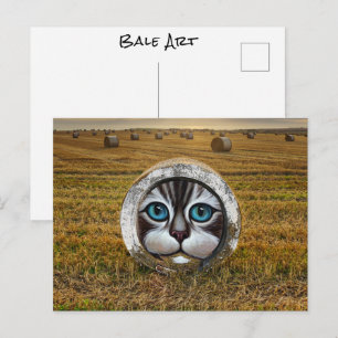 Rundballen-Kunst-Ranch-Rinderzüchter-Heufeld-Graff Postkarte