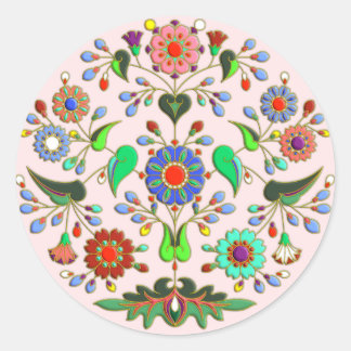 Rundblumenfröhlicher Ornament Runder Aufkleber