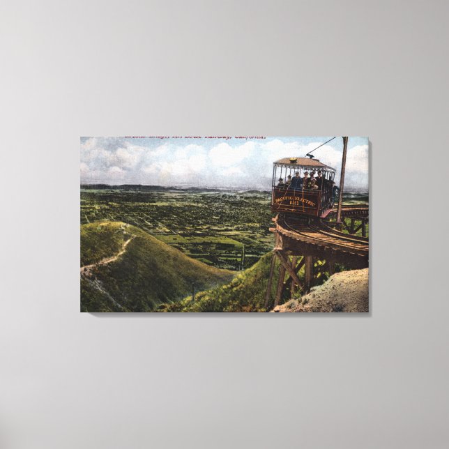 Rundbrücke Pazifische Eisenbahnansicht Leinwanddruck (Vorderseite)