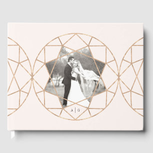 Runddiamant Geometric Chic Wedding Foto Gästebuch