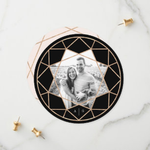 Runddiamant Geometrisches Edelstein Modernes Chic Save The Date