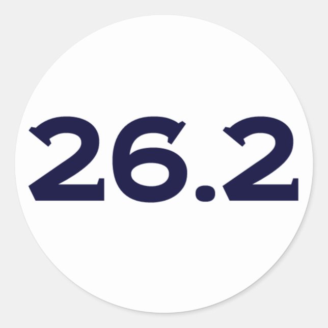 Runde 26.2 Marathon Runder Aufkleber (Vorderseite)