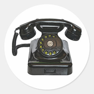 Runde Aufkleber des Vintagen Telefons