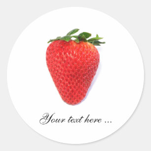 Runde Aufkleber mit Erdbeere
