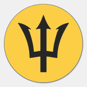 Runde Barbados-Flagge Runder Aufkleber