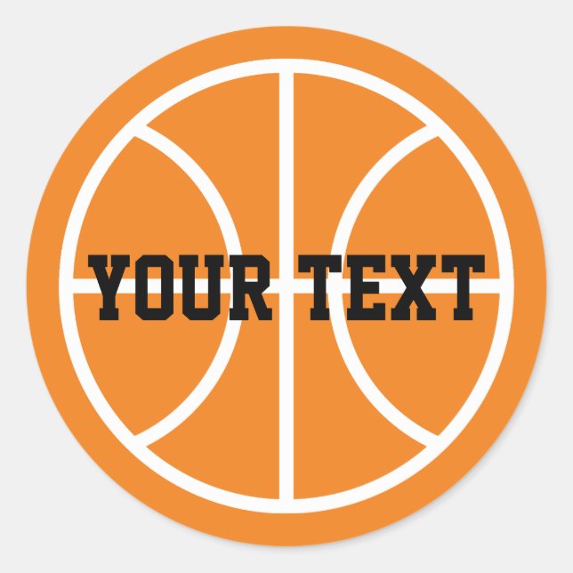 Runde Basketballaufkleber für Gefälligkeiten oder  Runder Aufkleber (Vorderseite)
