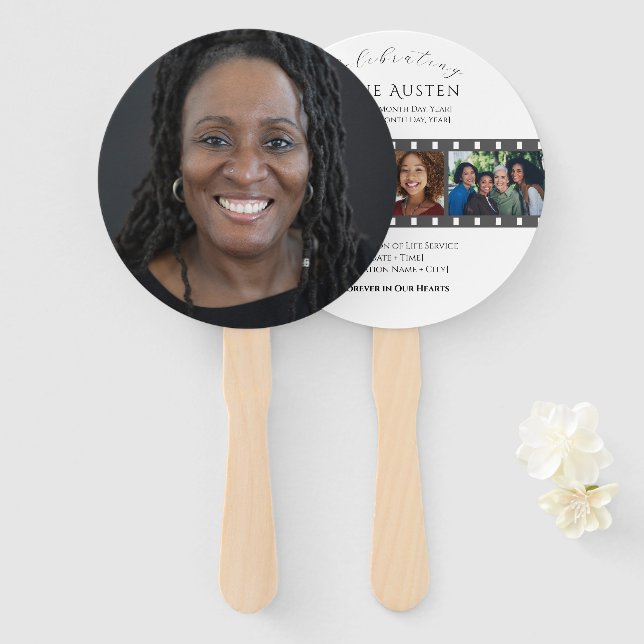 Runde Beerdigung Programm Fan Classic & Soft Fächer (Vorne und Hinten)