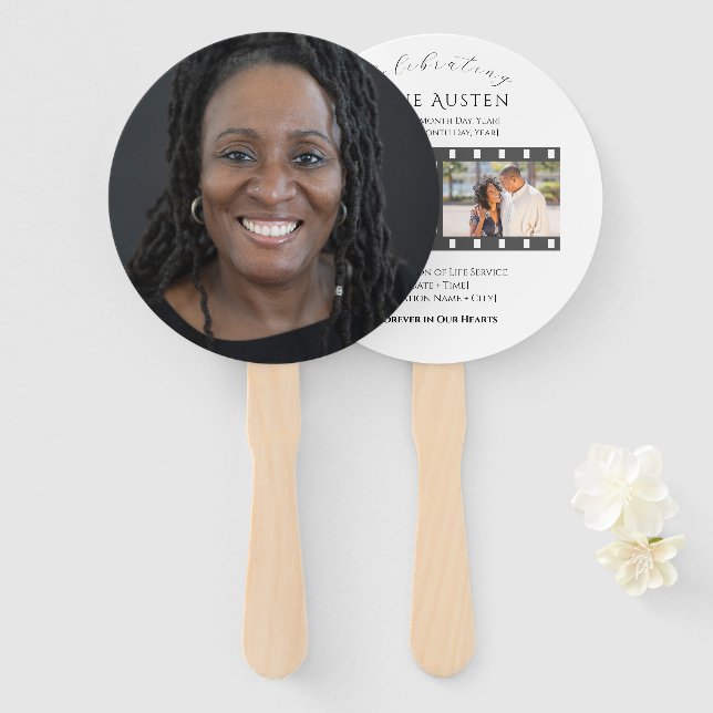 Runde Beerdigung Programm Fan Classic & Soft Fächer (Vorne und Hinten)