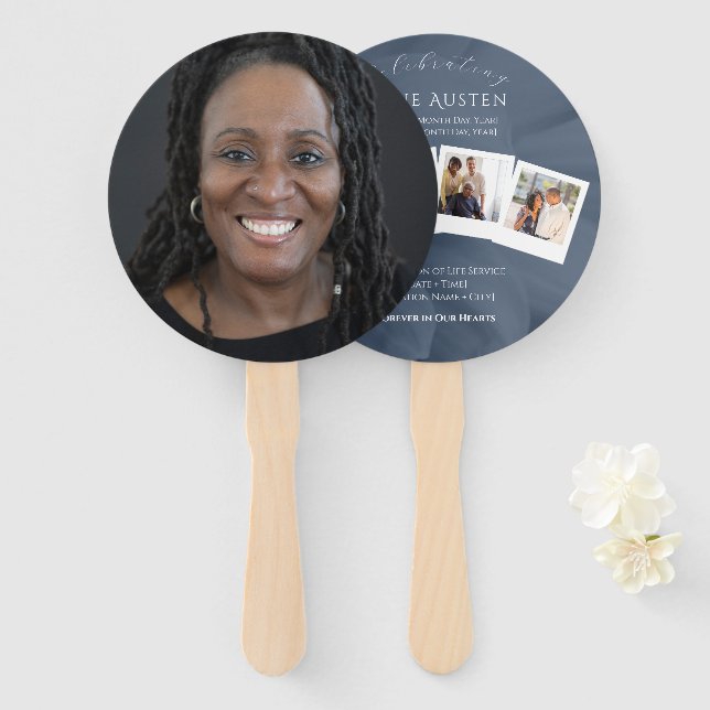 Runde Beerdigung Programm Fan Classic & Soft Fächer (Vorne und Hinten)