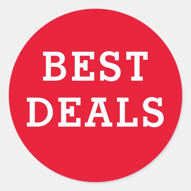 Runde Beste Deal Rot und Weiß Runder Aufkleber (Vorderseite)