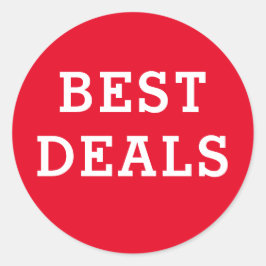 Runde Beste Deal Rot und Weiß Runder Aufkleber