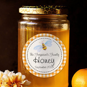 Runde Bienenart-Orangenjar Runder Aufkleber