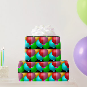 Runde Birthday Balloons Geschenkpapier