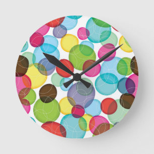 Runde Blasen Kinder Muster 2 Wanduhr