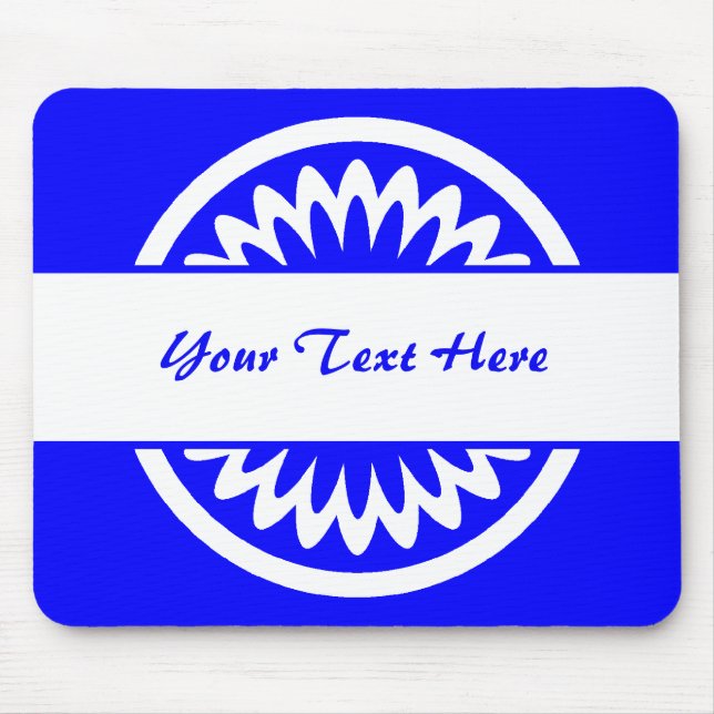 Runde Blume - Blau Mousepad (Vorne)