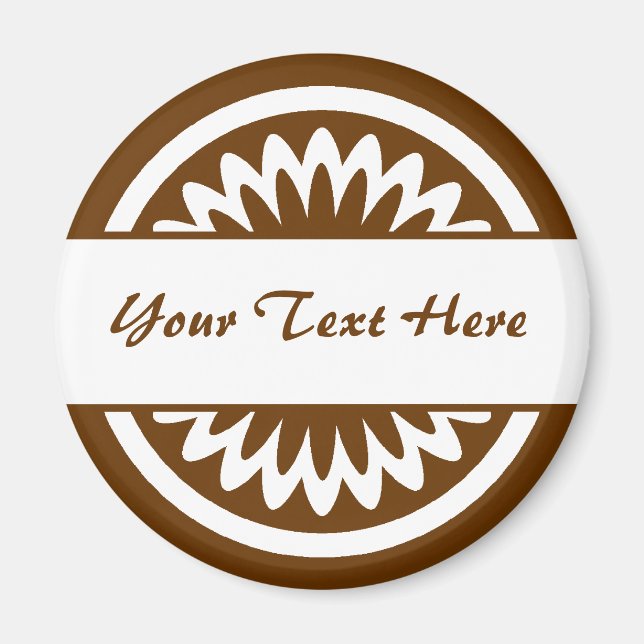 Runde Blume - braun Magnet (Vorne)