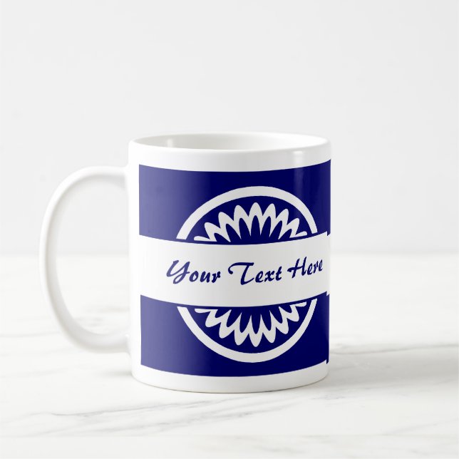 Runde Blume - Dunkelblau Kaffeetasse (Links)