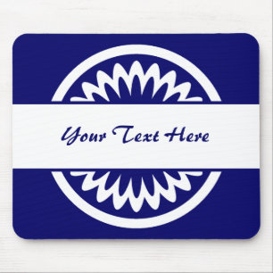 Runde Blume - Dunkelblau Mousepad