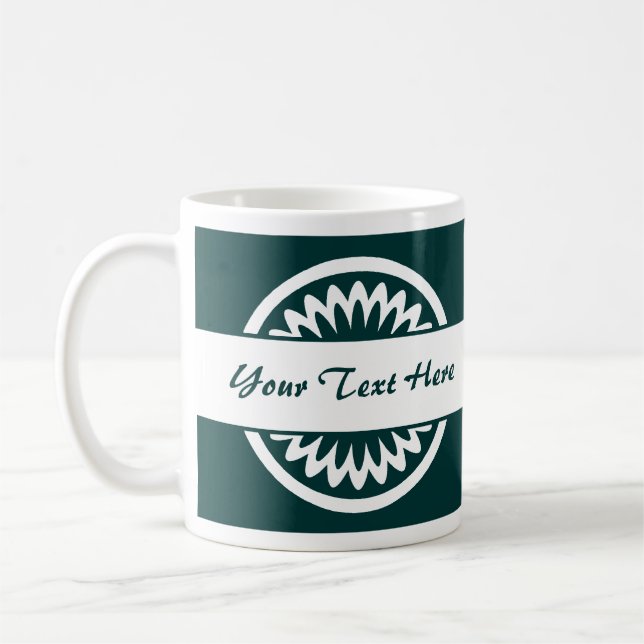Runde Blume - Dunkelgrün Kaffeetasse (Links)