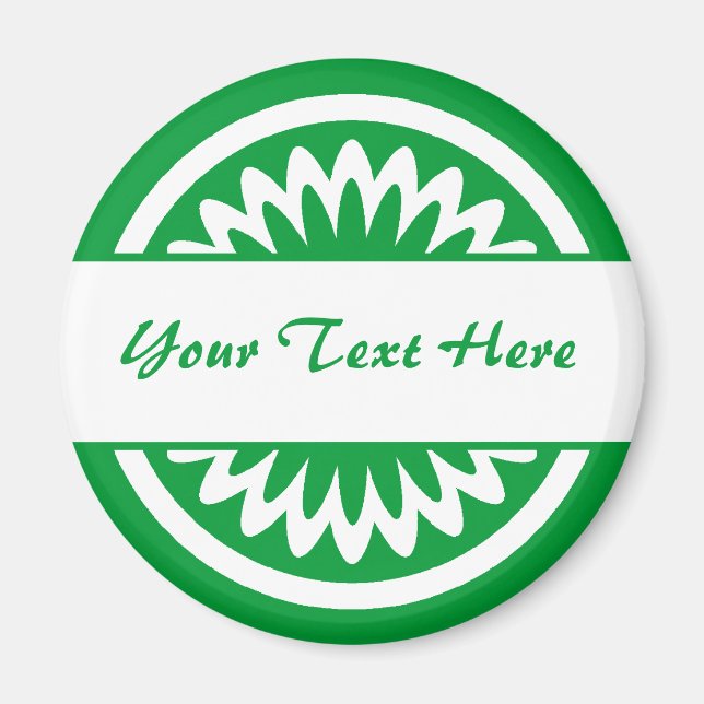 Runde Blume - grünes Gras Magnet (Vorne)