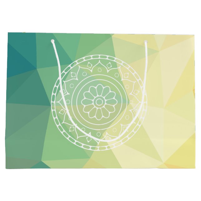 Runde Blume mandala boho Design Große Geschenktüte (Rückseite)