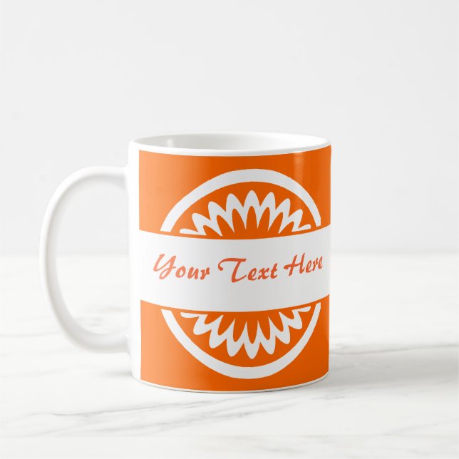 Runde Blume - Orange Kaffeetasse (Links)