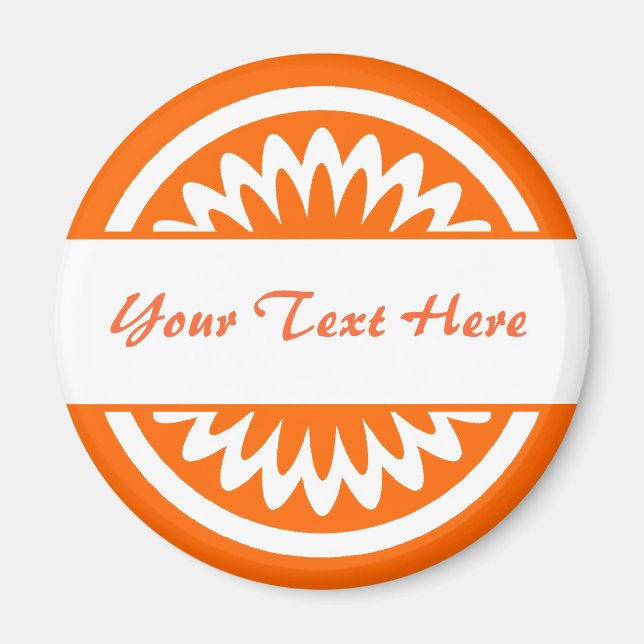 Runde Blume - Orange Magnet (Vorne)