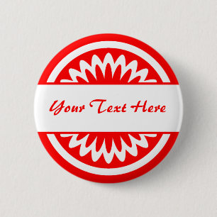 Runde Blume - Rot Button