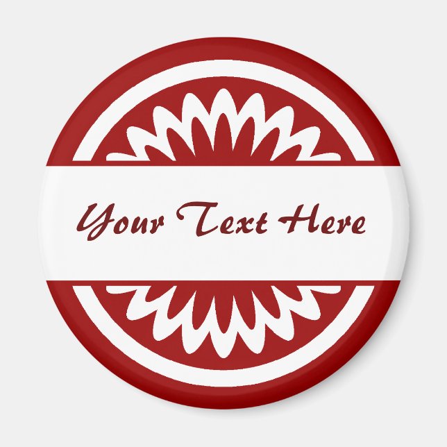 Runde Blume - Ruby Red Magnet (Vorne)