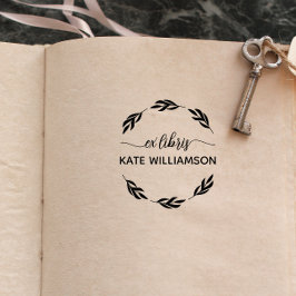 Runde botanische Kruste Ex libris Gummistempel