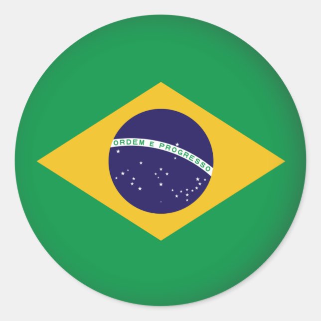 Runde Brasilien Runder Aufkleber (Vorderseite)