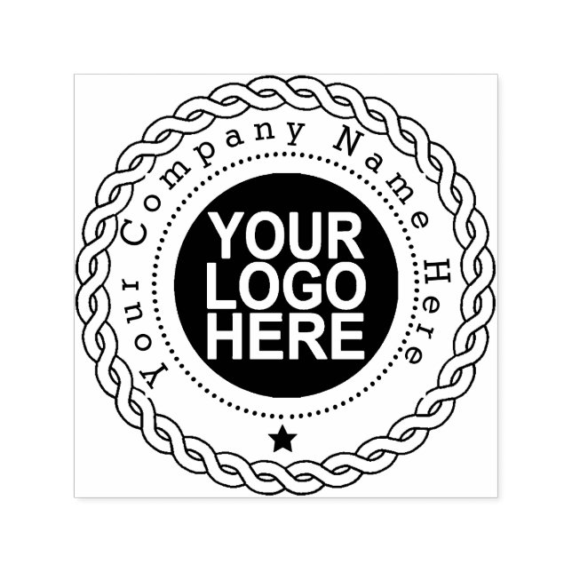 Runde Briefmarke mit Logokombination Permastempel (Design)